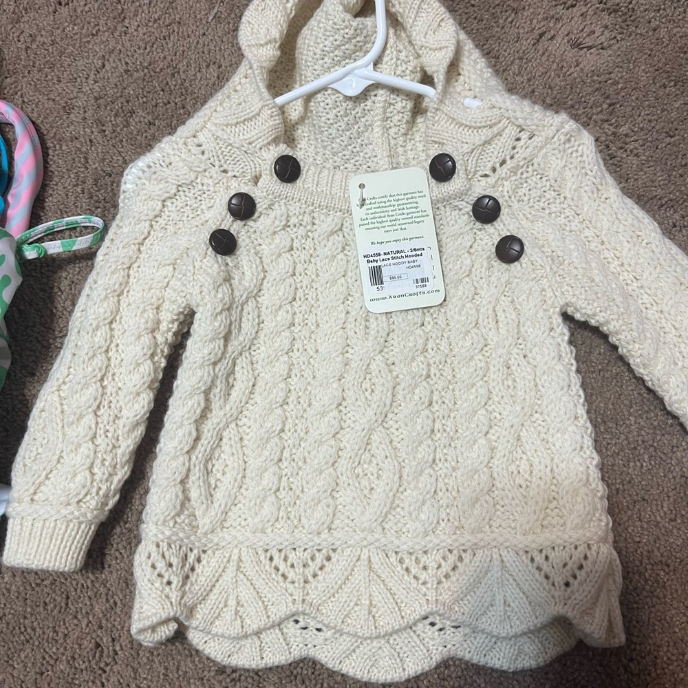 Infant Cream Cable Knit Sweater